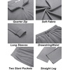 image:imageCOOFANDY Mens Tracksuits 2 Piece Casual Athletic Sweatsuit Quarter Zip Pullover Long Sleeve Running Sport OutfitsLight Grey
