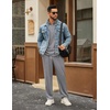 image:imageCOOFANDY Mens Tracksuits 2 Piece Casual Athletic Sweatsuit Quarter Zip Pullover Long Sleeve Running Sport OutfitsLight Grey
