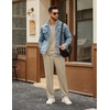 image:imageCOOFANDY Mens Tracksuits 2 Piece Casual Athletic Sweatsuit Quarter Zip Pullover Long Sleeve Running Sport OutfitsLight Khaki