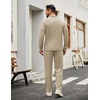image:imageCOOFANDY Mens Tracksuits 2 Piece Casual Athletic Sweatsuit Quarter Zip Pullover Long Sleeve Running Sport OutfitsLight Khaki