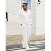 image:imageCOOFANDY Mens Tracksuits 2 Piece Casual Athletic Sweatsuit Quarter Zip Pullover Long Sleeve Running Sport OutfitsWhite