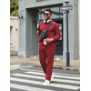 image:imageCOOFANDY Mens Tracksuits 2 Piece Casual Athletic Sweatsuit Quarter Zip Pullover Long Sleeve Running Sport OutfitsWine Red