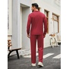 image:imageCOOFANDY Mens Tracksuits 2 Piece Casual Athletic Sweatsuit Quarter Zip Pullover Long Sleeve Running Sport OutfitsWine Red