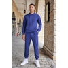 image:imageCOOFANDY Mens Tracksuits 2 Pieces Waffle Hoodies Sweatsuit Sets Sports Jogging Suit SetBlue