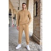 image:imageCOOFANDY Mens Tracksuits 2 Pieces Waffle Hoodies Sweatsuit Sets Sports Jogging Suit SetKhaki