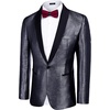 image:imageCOOFANDY Mens Tuxedo Jacket Slim Fit Shawl Lapel Blazer One Button Suit Jackets for Party Prom Wedding DinnerPat2black