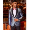 image:imageCOOFANDY Mens Tuxedo Jacket Slim Fit Shawl Lapel Blazer One Button Suit Jackets for Party Prom Wedding DinnerShiny Navy Blue