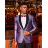 image:imageCOOFANDY Mens Tuxedo Jacket Slim Fit Shawl Lapel Blazer One Button Suit Jackets for Party Prom Wedding DinnerShiny Purple