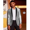 image:imageCOOFANDY Mens Tuxedo Jacket Slim Fit Shawl Lapel Blazer One Button Suit Jackets for Party Prom Wedding DinnerShiny Silver