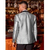 image:imageCOOFANDY Mens Tuxedo Jacket Slim Fit Shawl Lapel Blazer One Button Suit Jackets for Party Prom Wedding DinnerShiny Silver