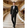 image:imageCOOFANDY Mens Tuxedo Suit Set Slim Fit 2 Piece Dress Suit Shawl Lapel Tuxedo Jacket Pants for Wedding Dinner Prom PartyBlack