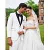 image:imageCOOFANDY Mens Tuxedo Suit Set Slim Fit 2 Piece Dress Suit Shawl Lapel Tuxedo Jacket Pants for Wedding Dinner Prom PartyWhite