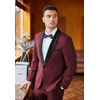 image:imageCOOFANDY Mens Tuxedo Suit Set Slim Fit 2 Piece Dress Suit Shawl Lapel Tuxedo Jacket Pants for Wedding Dinner Prom PartyWine Red