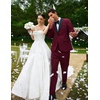 image:imageCOOFANDY Mens Tuxedo Suit Set Slim Fit 2 Piece Dress Suit Shawl Lapel Tuxedo Jacket Pants for Wedding Dinner Prom PartyWine Red