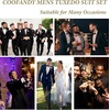 image:imageCOOFANDY Mens Tuxedo Suit Set Slim Fit 2 Piece Dress Suit Shawl Lapel Tuxedo Jacket Pants for Wedding Dinner Prom PartyWine Red
