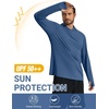 image:imageCOOFANDY Mens UPF 50 Fishing Shirt Lightweight Quick Dry UV Sun Protection Hoodie Long Sleeve SPF Hiking Running Rash GuardDark Blue
