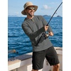 image:imageCOOFANDY Mens UPF 50 Hoodie Shirts Long Sleeve Rash Guard Sun Protection Fishing Shirts Lightweight Quick Dry HoodiesGray