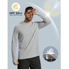 image:imageCOOFANDY Mens UPF 50 Hoodie Shirts Long Sleeve Rash Guard Sun Protection Fishing Shirts Lightweight Quick Dry HoodiesLight Gray