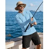 image:imageCOOFANDY Mens UPF 50 Hoodie Shirts Long Sleeve Rash Guard Sun Protection Fishing Shirts Lightweight Quick Dry HoodiesSky Blue