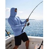 image:imageCOOFANDY Mens UPF 50 Sun Protection Hoodie with Mask Lightweight Long Sleeve SPF Fishing Shirts UV Hiking Running Rash GuardLight Blue