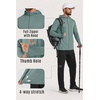 image:imageCOOFANDY Mens UPF 50 Sun Protection Lightweight Full Zip Hoodie Jacket Long Sleeve Fishing Hiking Performance ShirtGrey Green