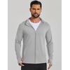 image:imageCOOFANDY Mens UPF 50 Sun Protection Lightweight Full Zip Hoodie Jacket Long Sleeve Fishing Hiking Performance ShirtLight Grey