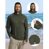image:imageCOOFANDY Mens UPF 50 Sun Shirt Long Sleeve Fishing Shirt UV Protection Hoodie Summer Running Hiking Hooded Rash GuardArmy Green