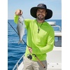 image:imageCOOFANDY Mens UPF 50 Sun Shirt Long Sleeve Fishing Shirt UV Protection Hoodie Summer Running Hiking Hooded Rash GuardLemon Green