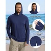 image:imageCOOFANDY Mens UPF 50 Sun Shirt Long Sleeve Fishing Shirt UV Protection Hoodie Summer Running Hiking Hooded Rash GuardNavy Blue