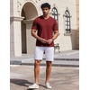 image:imageCOOFANDY Mens V Neck T Shirts 100 Cotton Tee Shirt Plain Short Sleeve Casual ShirtsWine Red