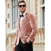image:imageCOOFANDY Mens Velvet Blazer Notched Lapel Velour Suit Jacket One Button Tuxedo Jackets for Wedding Prom Party DinnerBeige Pink