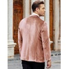 image:imageCOOFANDY Mens Velvet Blazer Notched Lapel Velour Suit Jacket One Button Tuxedo Jackets for Wedding Prom Party DinnerBeige Pink