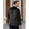 image:imageCOOFANDY Mens Velvet Blazer Notched Lapel Velour Suit Jacket One Button Tuxedo Jackets for Wedding Prom Party DinnerBlack Retro Floral