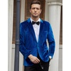 image:imageCOOFANDY Mens Velvet Blazer Notched Lapel Velour Suit Jacket One Button Tuxedo Jackets for Wedding Prom Party DinnerBlue