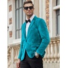 image:imageCOOFANDY Mens Velvet Blazer Notched Lapel Velour Suit Jacket One Button Tuxedo Jackets for Wedding Prom Party DinnerBlue Green