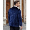 image:imageCOOFANDY Mens Velvet Blazer Notched Lapel Velour Suit Jacket One Button Tuxedo Jackets for Wedding Prom Party DinnerBlue Retro Floral