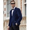 image:imageCOOFANDY Mens Velvet Blazer Notched Lapel Velour Suit Jacket One Button Tuxedo Jackets for Wedding Prom Party DinnerDark Blue