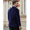 image:imageCOOFANDY Mens Velvet Blazer Notched Lapel Velour Suit Jacket One Button Tuxedo Jackets for Wedding Prom Party DinnerDark Blue Purple