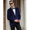 image:imageCOOFANDY Mens Velvet Blazer Notched Lapel Velour Suit Jacket One Button Tuxedo Jackets for Wedding Prom Party DinnerDark Blue Purple