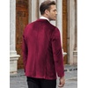 image:imageCOOFANDY Mens Velvet Blazer Notched Lapel Velour Suit Jacket One Button Tuxedo Jackets for Wedding Prom Party DinnerDark Red
