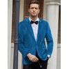 image:imageCOOFANDY Mens Velvet Blazer Notched Lapel Velour Suit Jacket One Button Tuxedo Jackets for Wedding Prom Party DinnerLake Blue