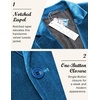 image:imageCOOFANDY Mens Velvet Blazer Notched Lapel Velour Suit Jacket One Button Tuxedo Jackets for Wedding Prom Party DinnerLake Blue