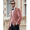 image:imageCOOFANDY Mens Velvet Blazer Notched Lapel Velour Suit Jacket One Button Tuxedo Jackets for Wedding Prom Party DinnerPink