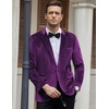 image:imageCOOFANDY Mens Velvet Blazer Notched Lapel Velour Suit Jacket One Button Tuxedo Jackets for Wedding Prom Party DinnerPurple