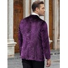 image:imageCOOFANDY Mens Velvet Blazer Notched Lapel Velour Suit Jacket One Button Tuxedo Jackets for Wedding Prom Party DinnerPurple Retro Floral