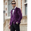 image:imageCOOFANDY Mens Velvet Blazer Notched Lapel Velour Suit Jacket One Button Tuxedo Jackets for Wedding Prom Party DinnerPurple Retro Floral