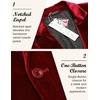 image:imageCOOFANDY Mens Velvet Blazer Notched Lapel Velour Suit Jacket One Button Tuxedo Jackets for Wedding Prom Party DinnerRed