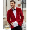 image:imageCOOFANDY Mens Velvet Blazer Notched Lapel Velour Suit Jacket One Button Tuxedo Jackets for Wedding Prom Party DinnerRed