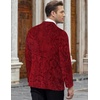 image:imageCOOFANDY Mens Velvet Blazer Notched Lapel Velour Suit Jacket One Button Tuxedo Jackets for Wedding Prom Party DinnerRed Floral