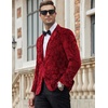 image:imageCOOFANDY Mens Velvet Blazer Notched Lapel Velour Suit Jacket One Button Tuxedo Jackets for Wedding Prom Party DinnerRed Floral